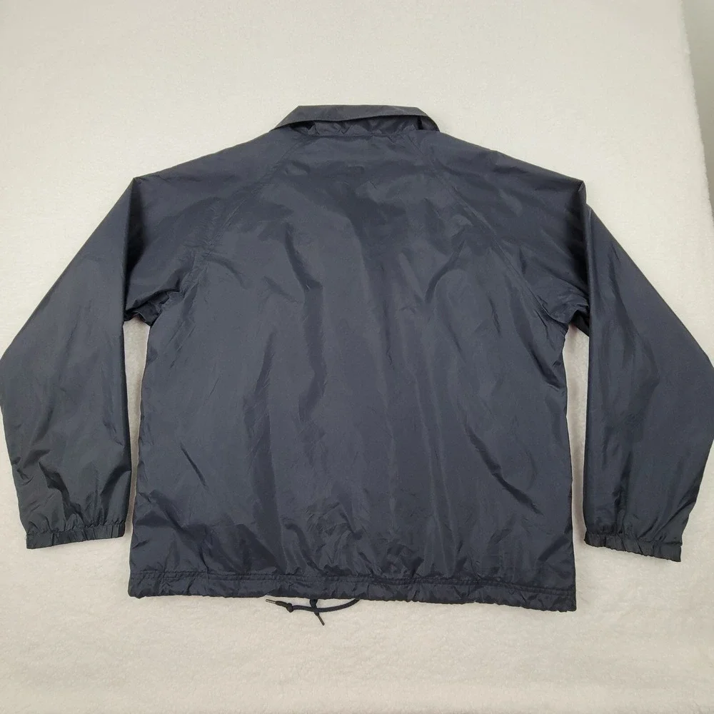 Port and Company Indiana Ice Windbreaker Jacket Mens Large Blue Nylon Snap Front